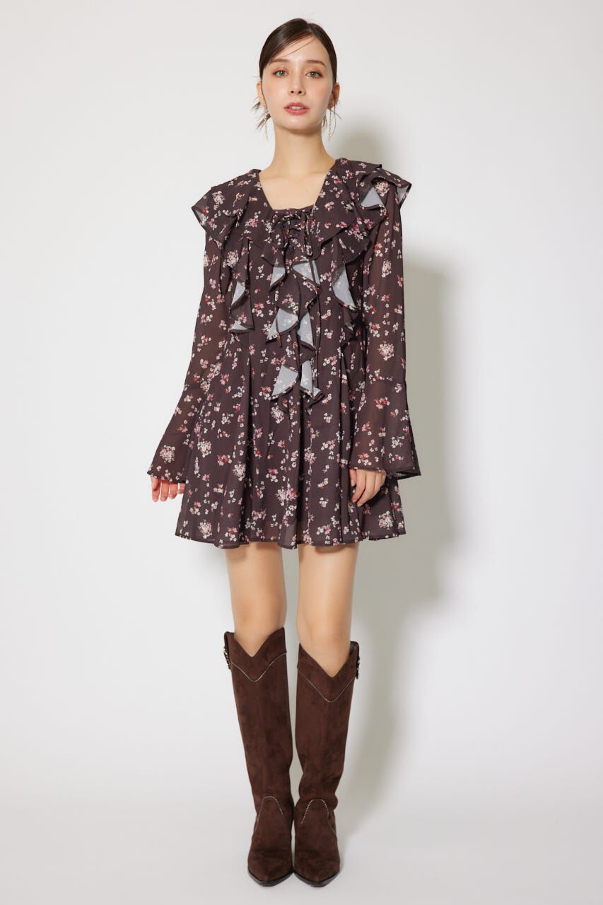 rienda「フリルフレアミニワンピース」|ワンピース|