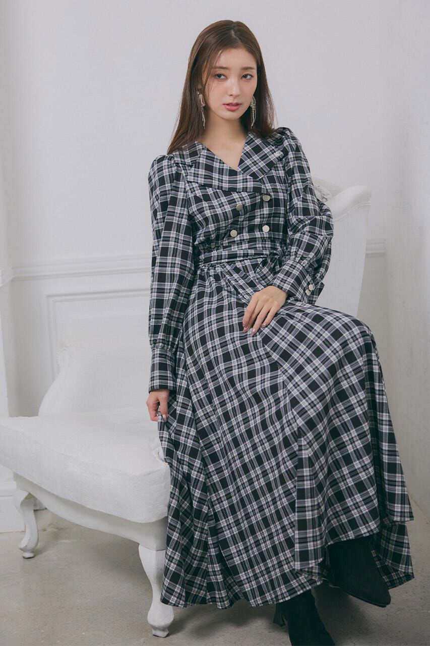 rienda「オープンカラーフレアワンピース」|ワンピース|