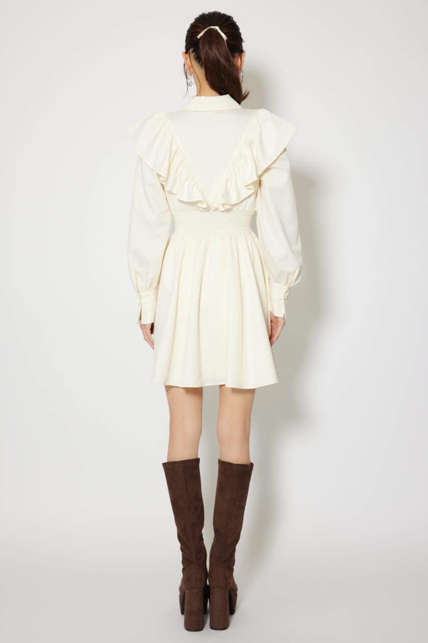 rienda「フロントZIPフリルミニシャツワンピース」|ワンピース|