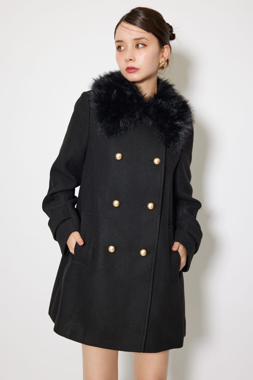 rienda「Aラインステンカラーコート」|その他|BLK