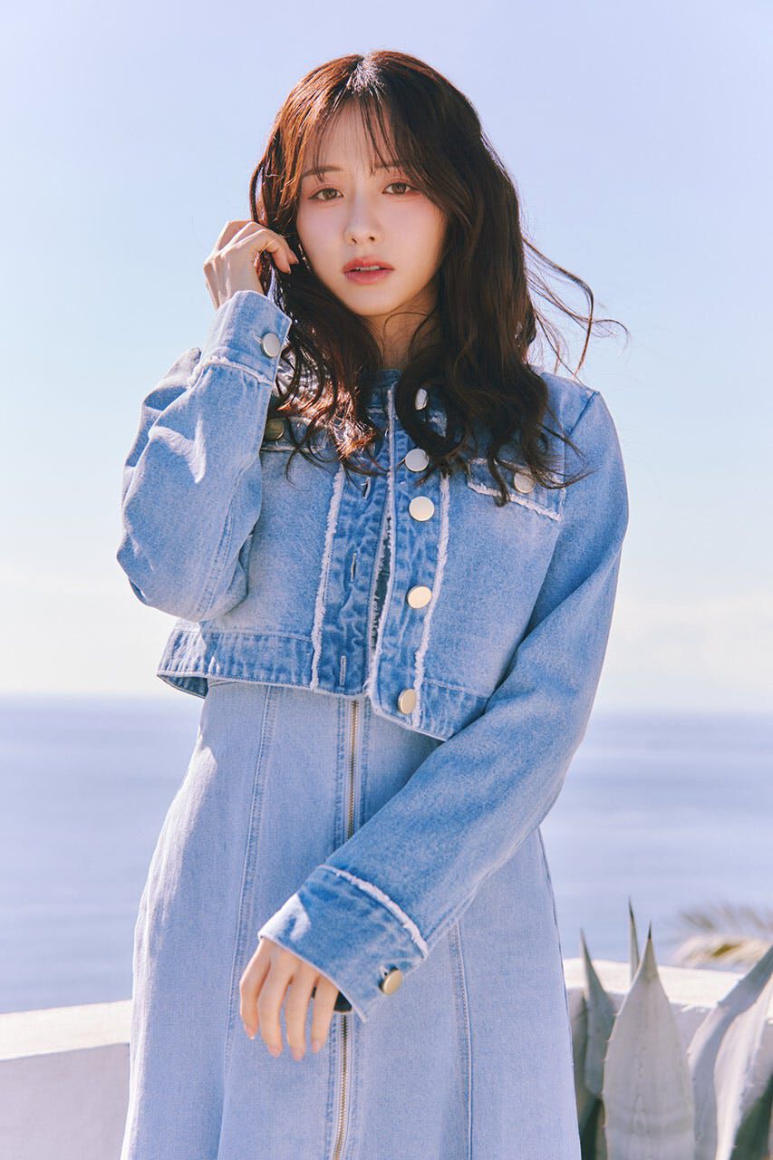 rienda「ノーカラーフリンジデニムジャケット」|デニムジャケット|L/BLU1