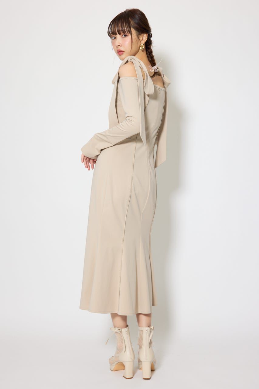 rienda「ショルダーリボンオフショルカットワンピース」|ワンピース|