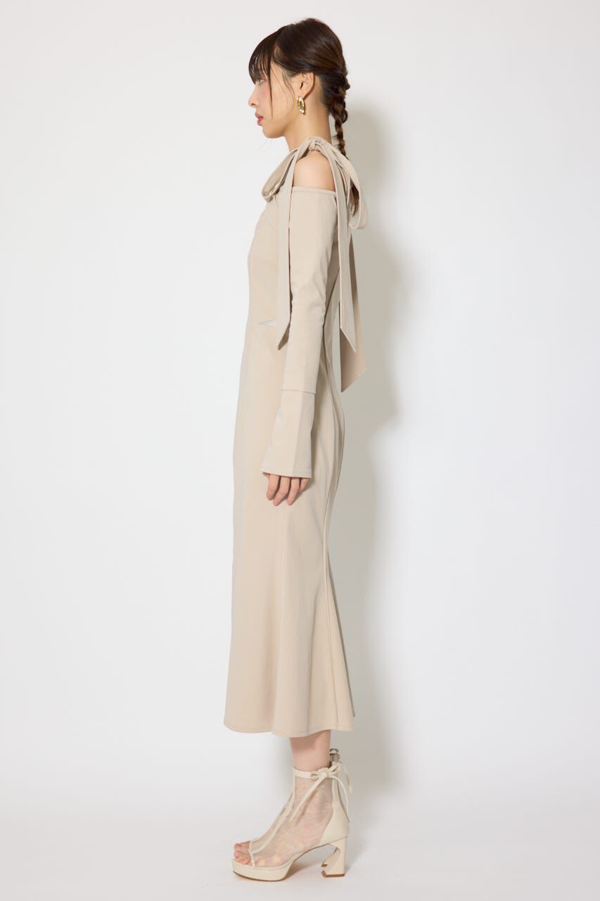 rienda「ショルダーリボンオフショルカットワンピース」|ワンピース|