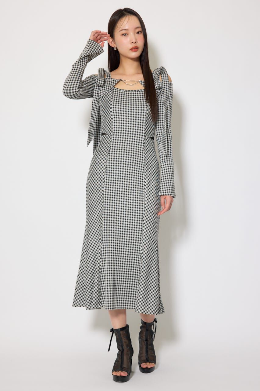 rienda「ギンガムチェックカットワンピース」|ワンピース|柄BLK5