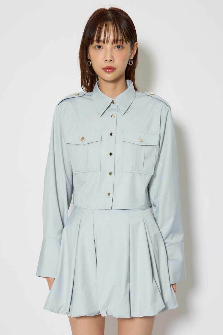 rienda「ワークディティールクロップドシャツ」|シャツ・ブラウス|