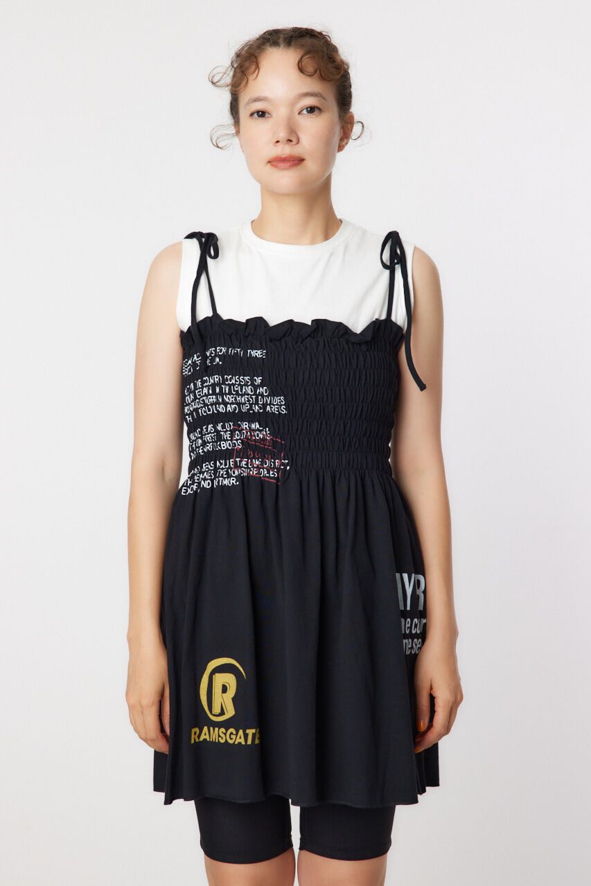 RODEO CROWNS「ランダムテキストシャーリングキャミチュニック」|キャミソール|