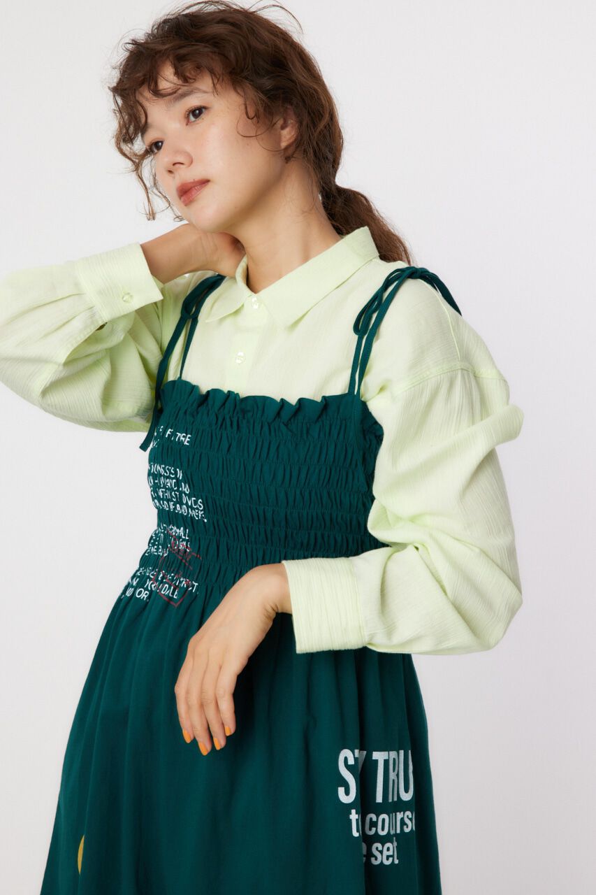 RODEO CROWNS「ランダムテキストシャーリングキャミチュニック」|キャミソール|