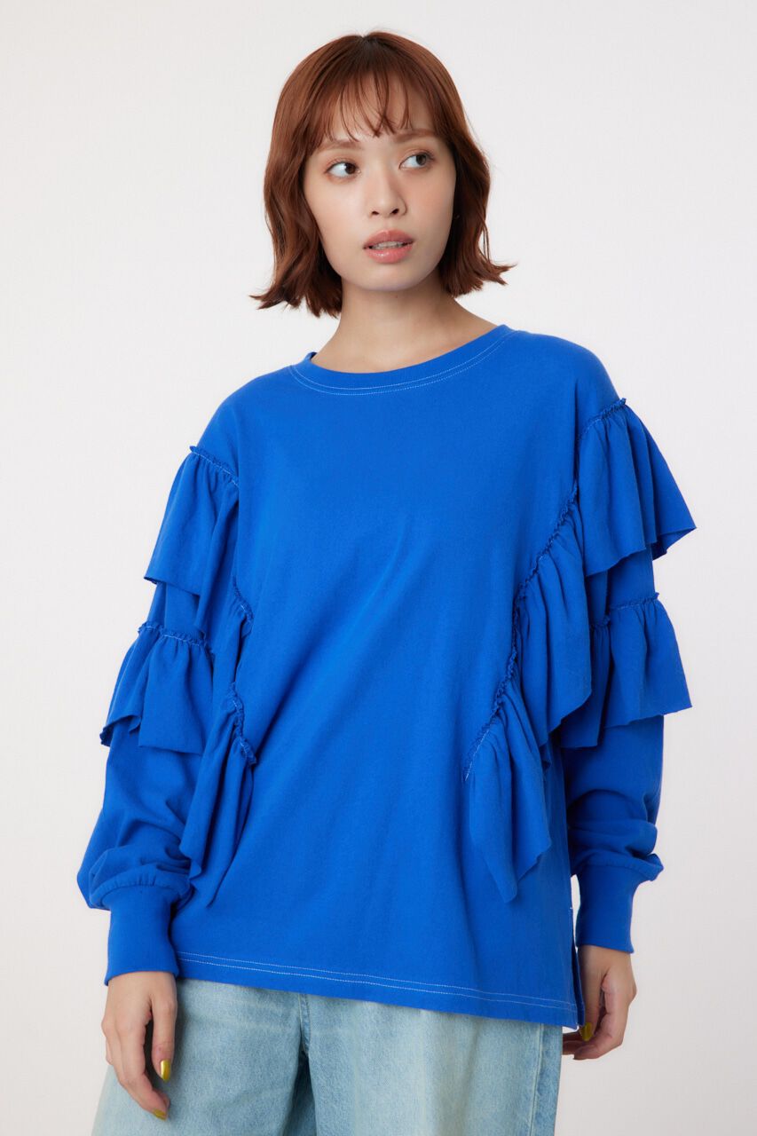 RODEO CROWNS「ステッチフリルトップス」|Tシャツ・カットソー|BLU