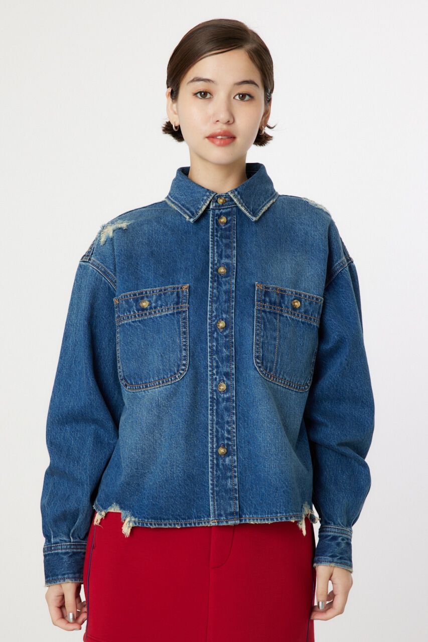 RODEO CROWNS「ダメージデニムシャツ」|シャツ・ブラウス|