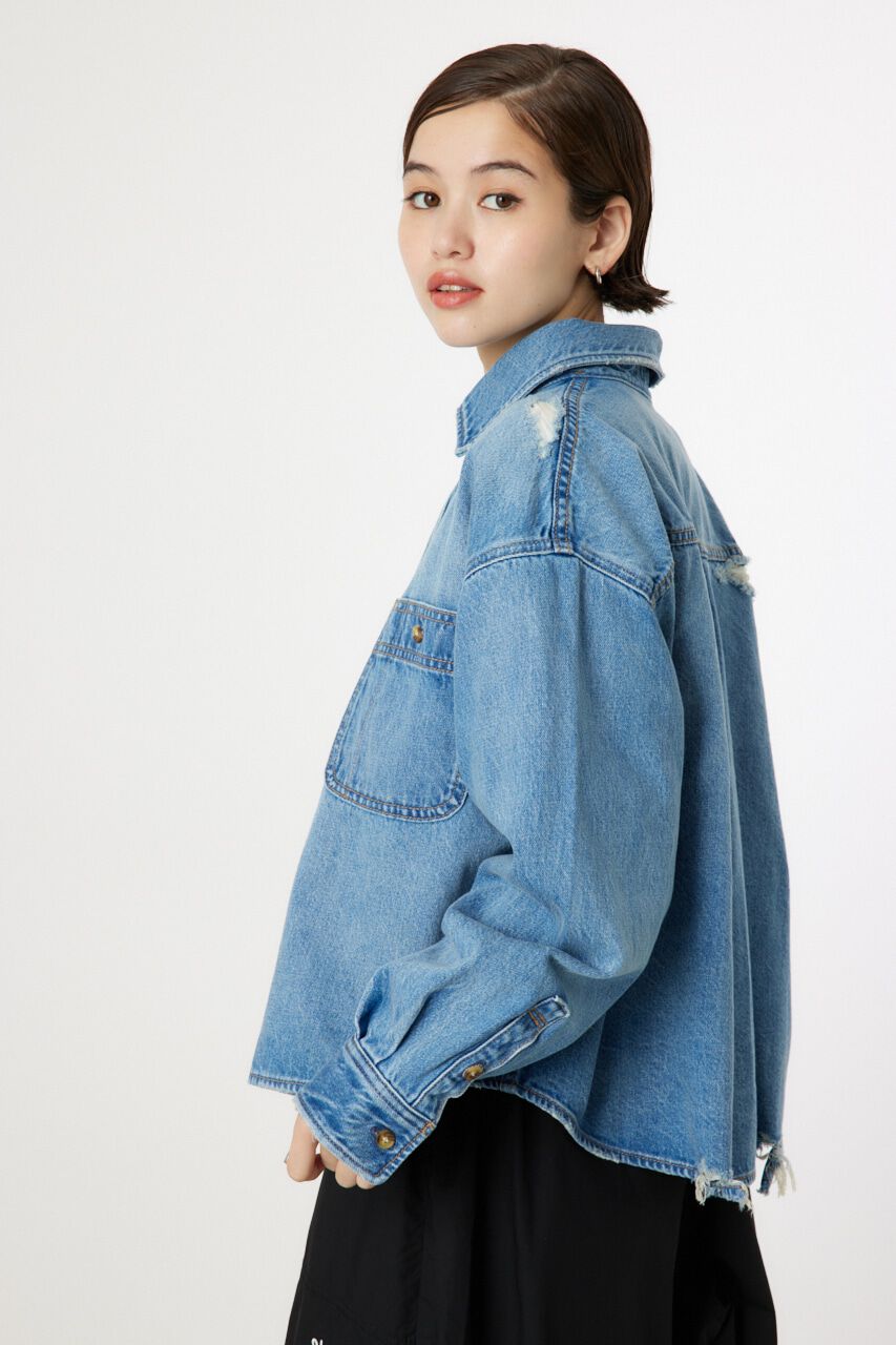 RODEO CROWNS「ダメージデニムシャツ」|シャツ・ブラウス|