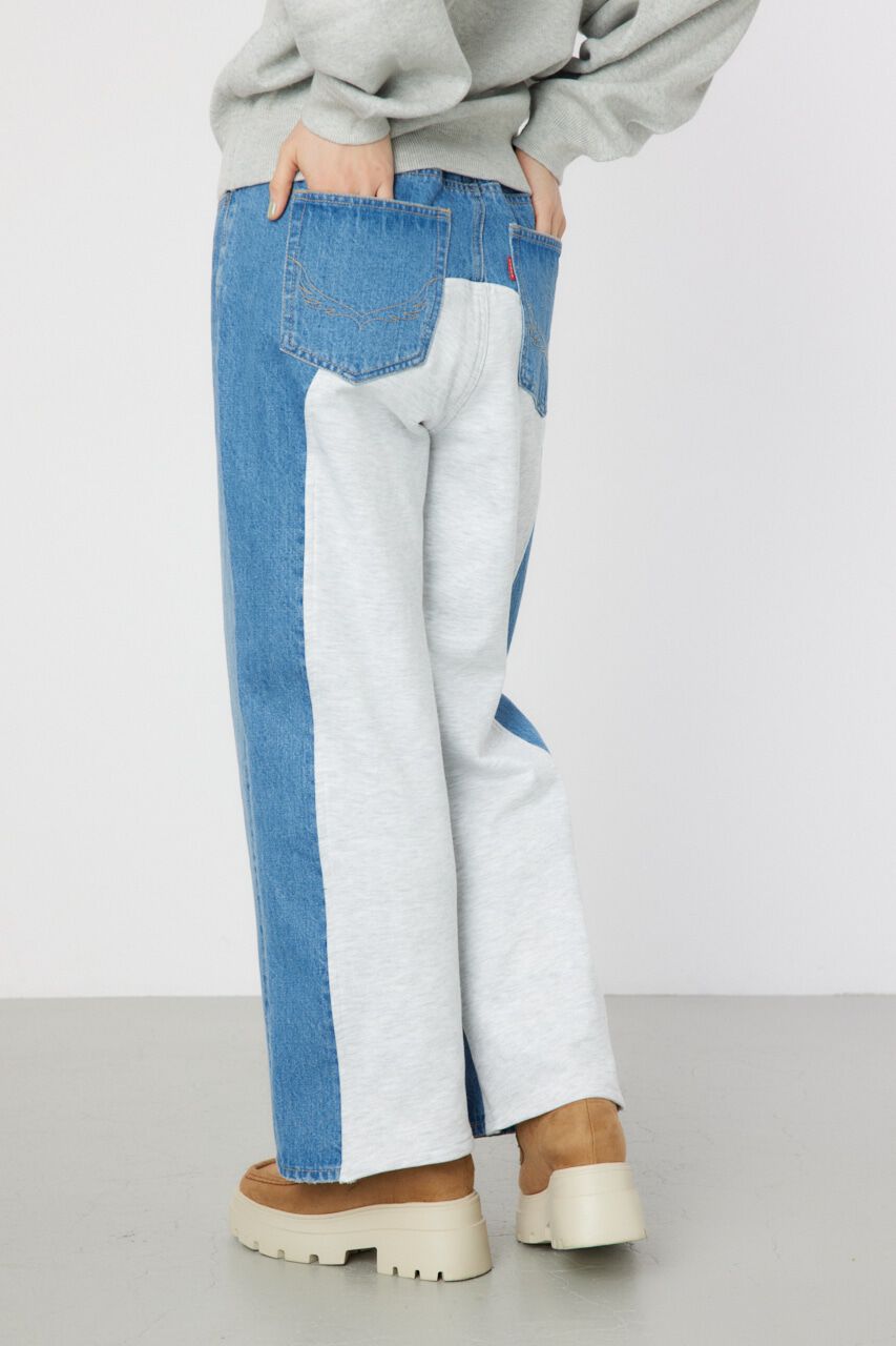 RODEO CROWNS「デニムコンビワイドパンツ」|デニム|