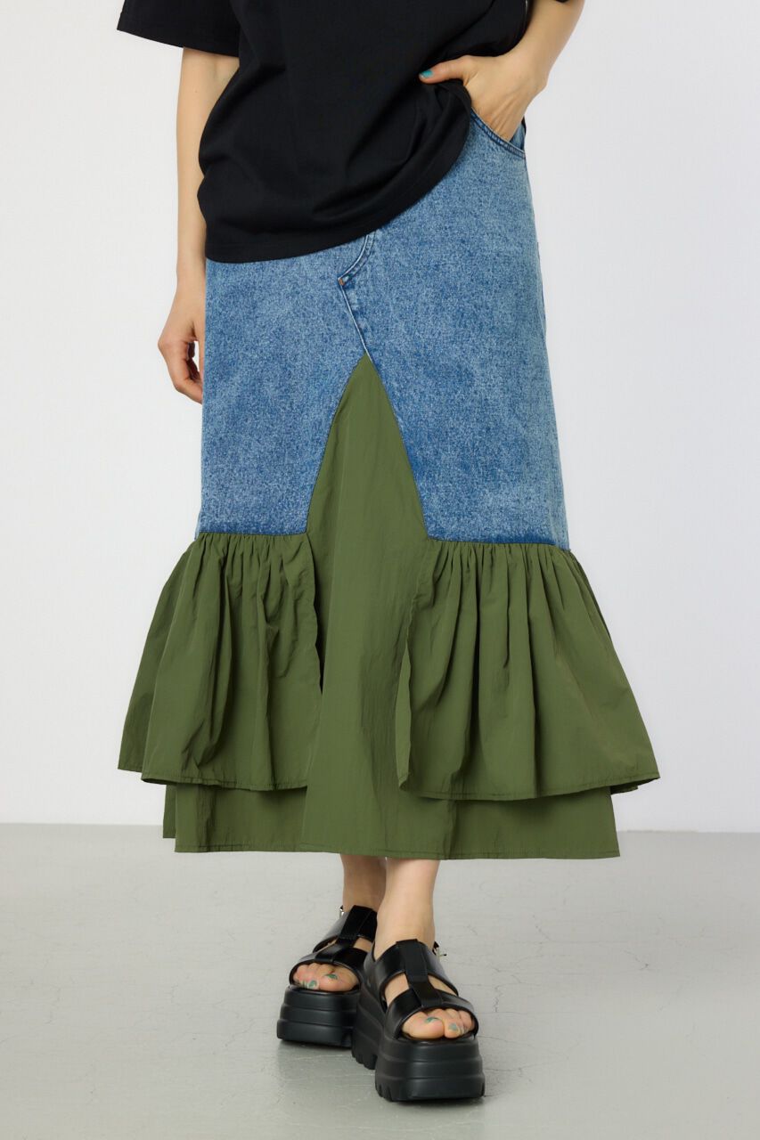 RODEO CROWNS「ケミカルデニム&times;ミリタリースカート」|スカート|