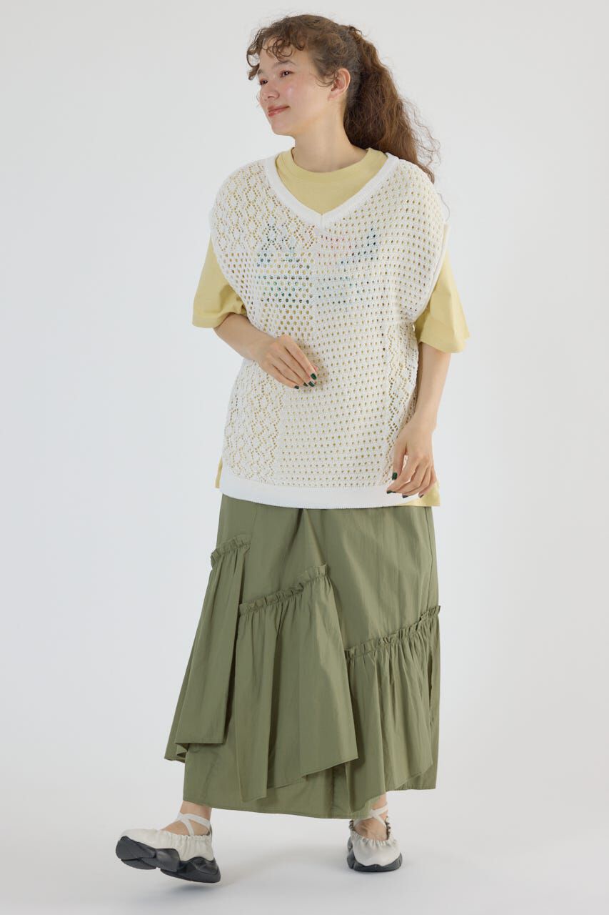 RODEO CROWNS「2WAY パッチワークニットベスト」|タンクトップ|