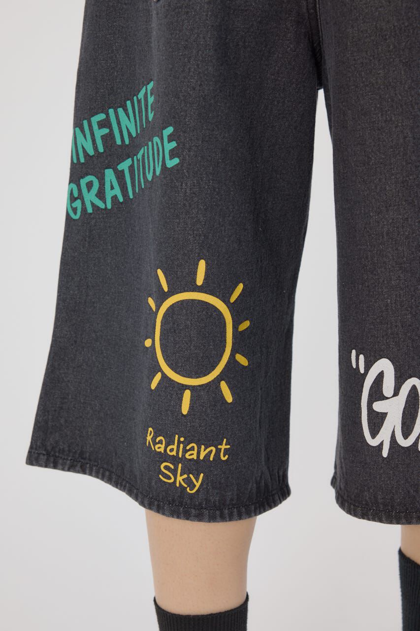 RODEO CROWNS「ラクガキバミューダデニムパンツ」|デニム|