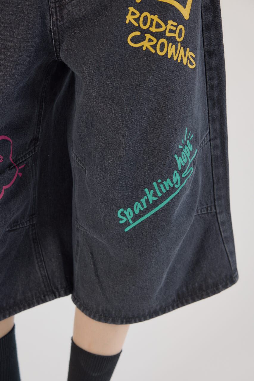 RODEO CROWNS「ラクガキバミューダデニムパンツ」|デニム|