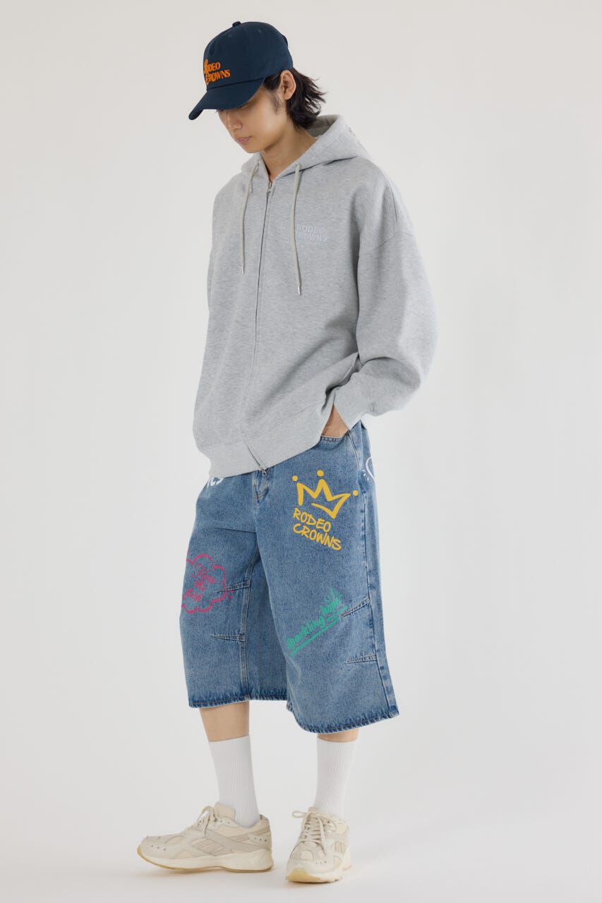 RODEO CROWNS「ラクガキバミューダデニムパンツ」|デニム|