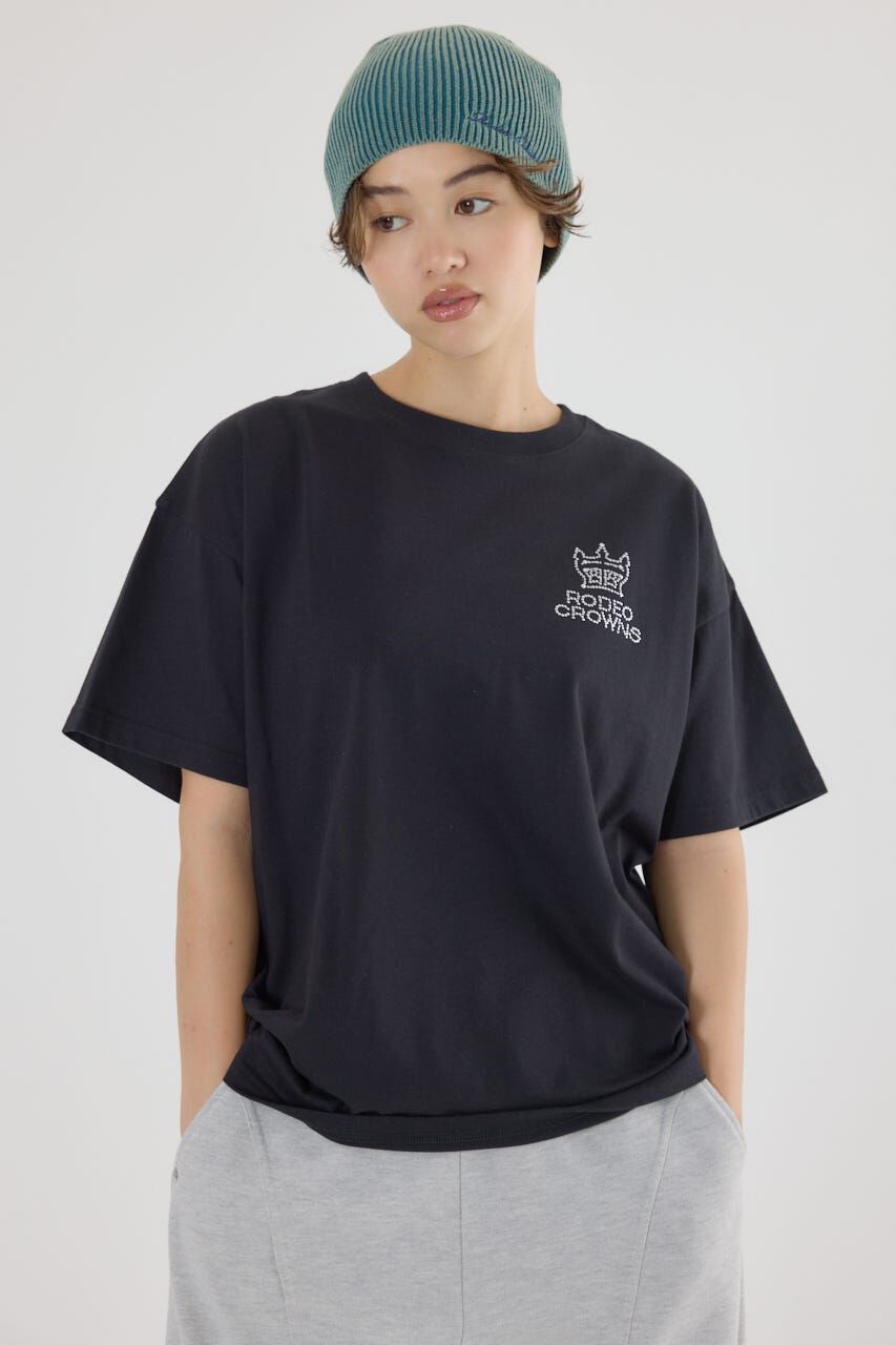 RODEO CROWNS「スタッズCROWNロゴTシャツ」|Tシャツ・カットソー|BLK