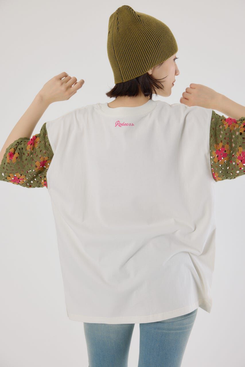 RODEO CROWNS「FLOWERクロシェドッキングTシャツ」|Tシャツ・カットソー|