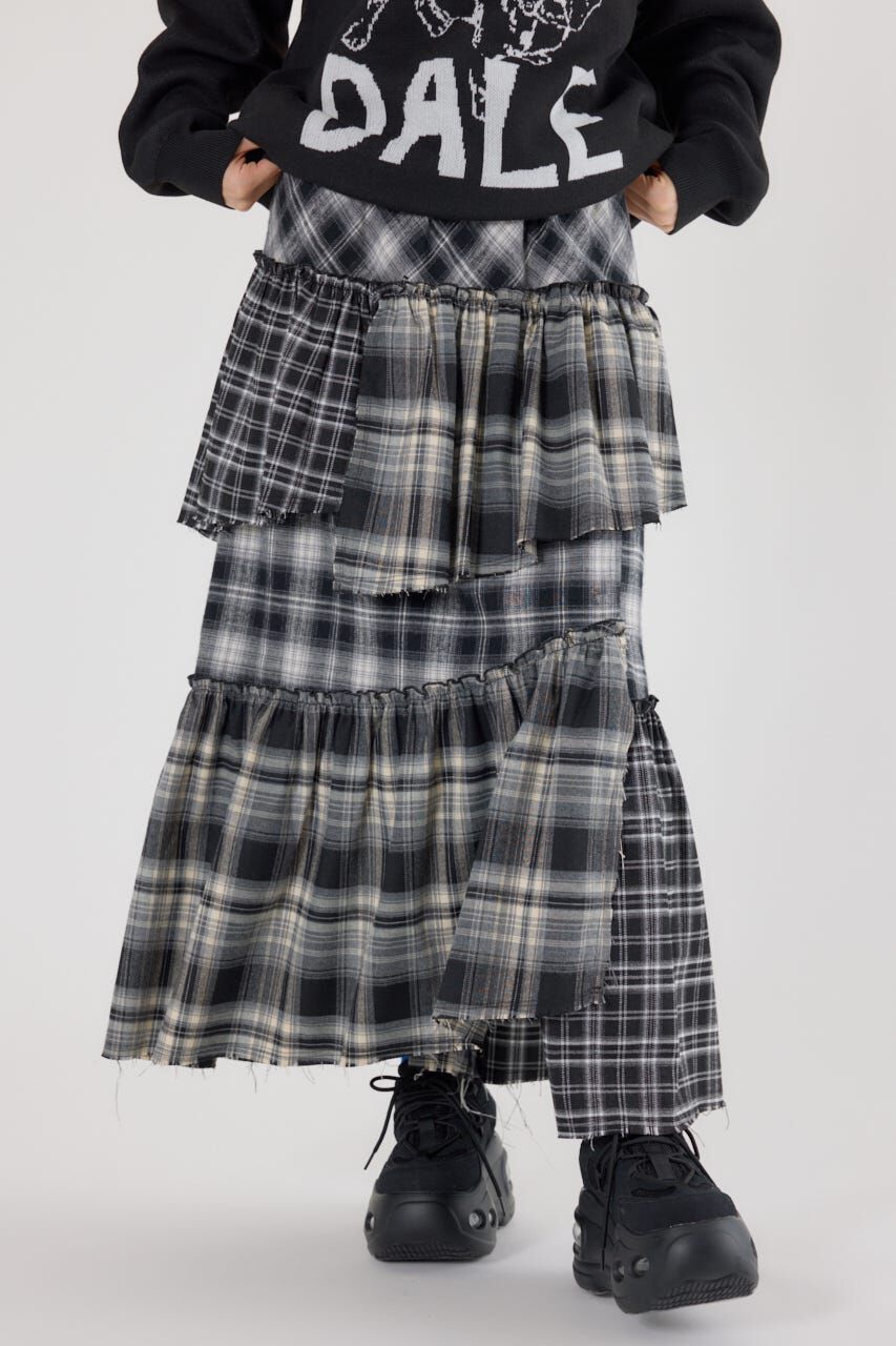 RODEO CROWNS「ランダムティアードチェックスカート」|スカート|