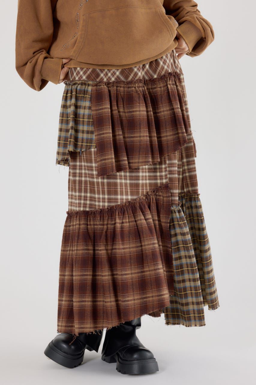 RODEO CROWNS「ランダムティアードチェックスカート」|スカート|