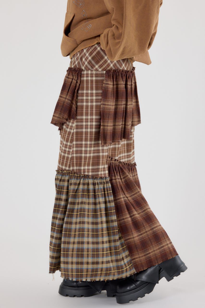 RODEO CROWNS「ランダムティアードチェックスカート」|スカート|
