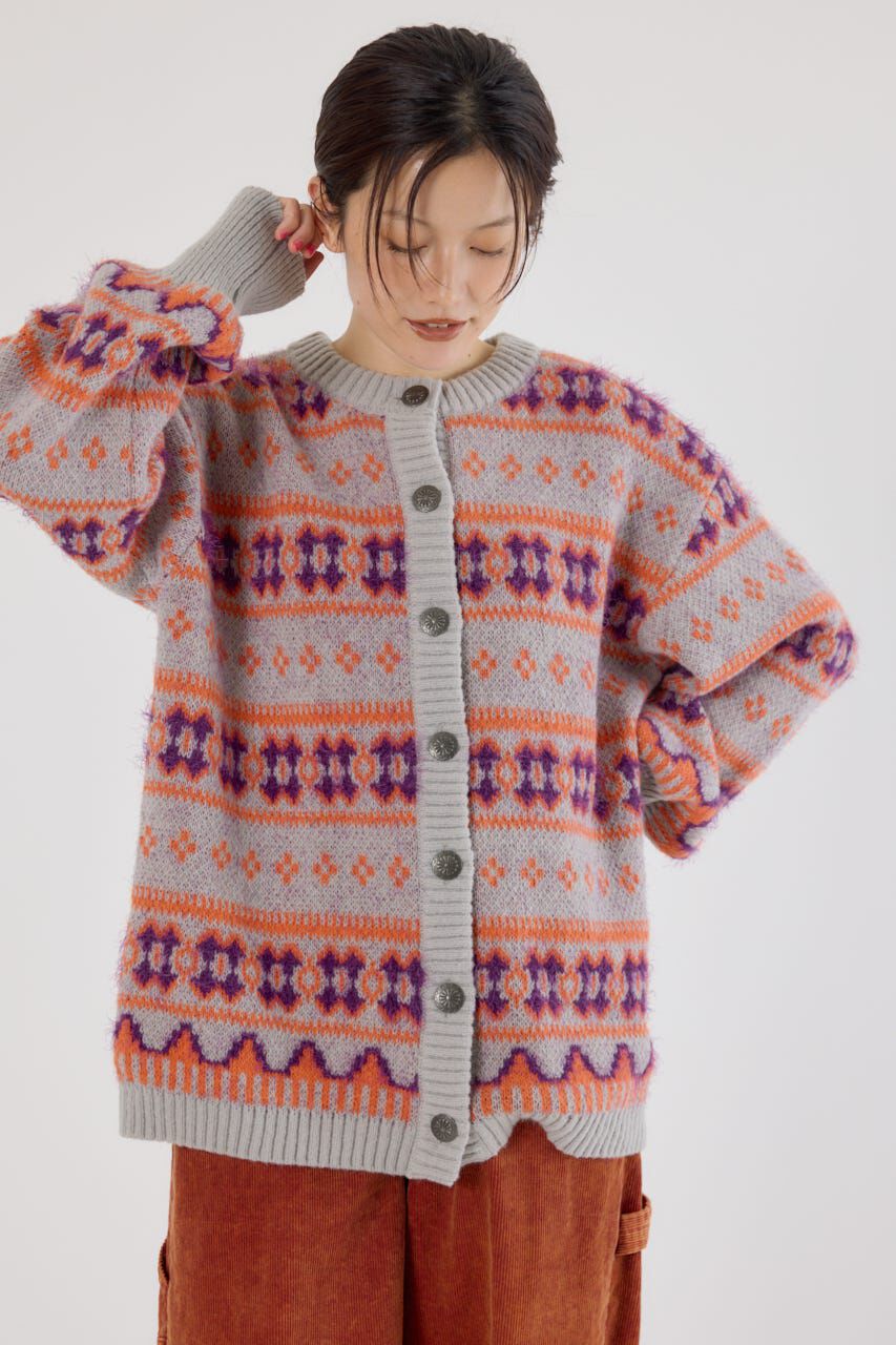 RODEO CROWNS「NEON NORDICニットカーディガン」|カーディガン|柄GRY5