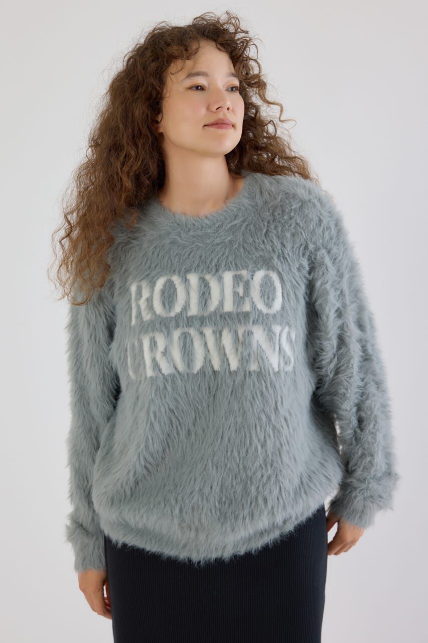 RODEO CROWNS「シャギーロゴニットトップス」|ニット・セーター|GRY