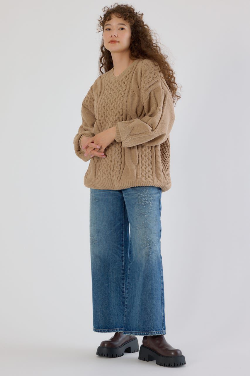 RODEO CROWNS「Vネックモールニットトップス」|ニット・セーター|