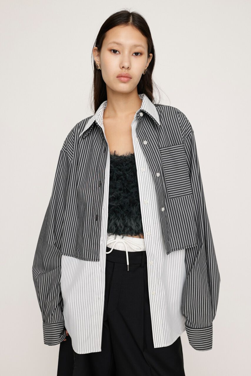SLY「LAYERED STRIPE 2P シャツ」|シャツ・ブラウス|M/BLK7
