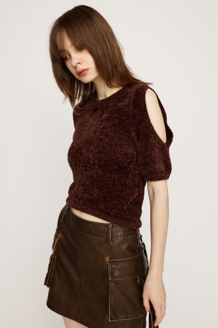 SLY「SHAGGY CUTOUT トップス」|ニット・セーター|