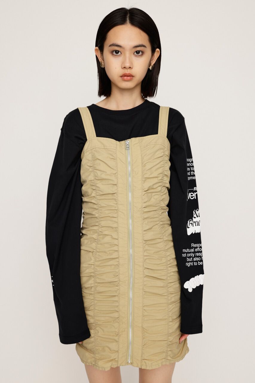 SLY「NYLON GATHER CAMI ショートワンピース」|ワンピース|
