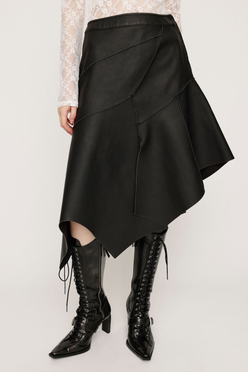 SLY「RANDOM HEM F／LEATHER ミディアムスカート」|スカート|