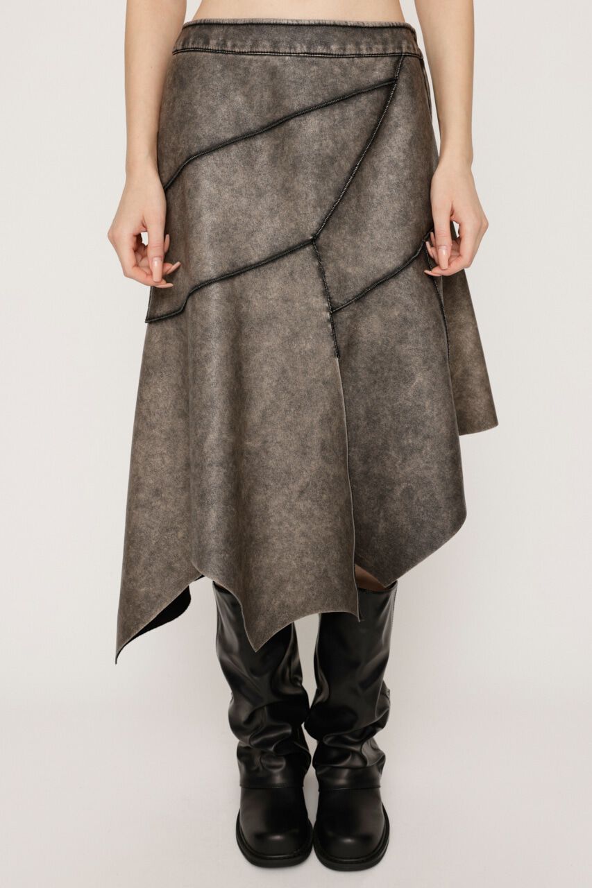 SLY「RANDOM HEM F／LEATHER ミディアムスカート」|スカート|