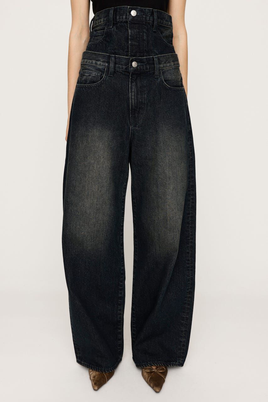 SLY「LAYERED STRAIGHT DENIM パンツ」|デニム|