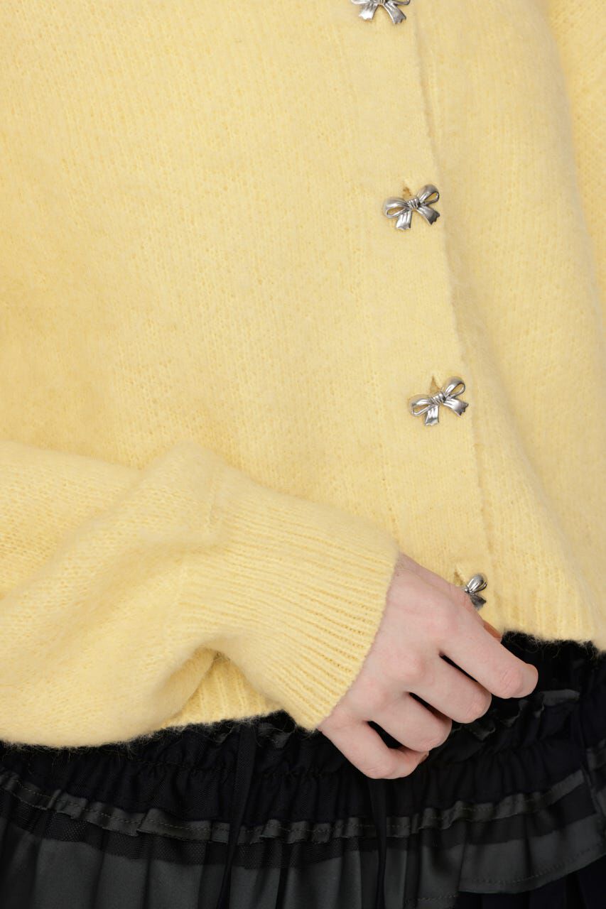 SLY「RIBBON BUTTON SHAGGY カーディガン」|カーディガン|