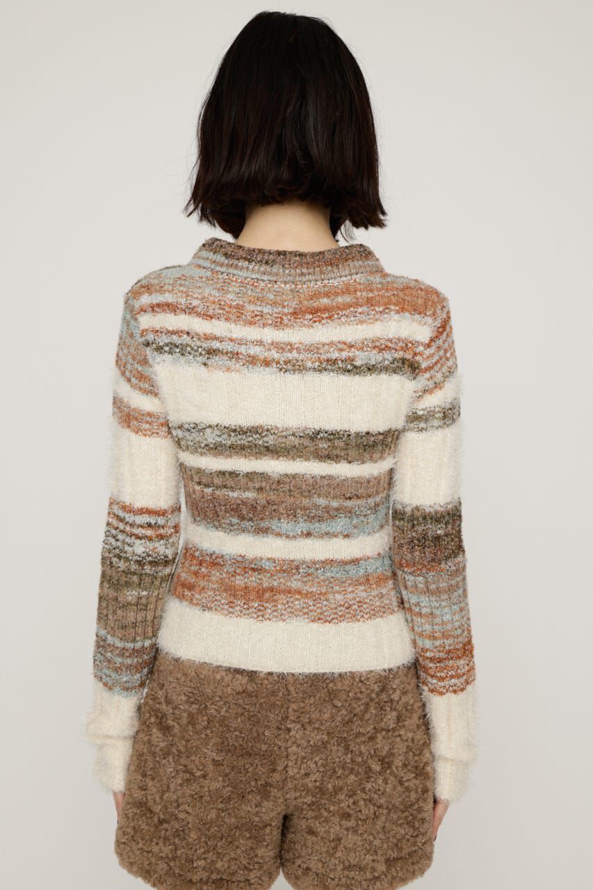 SLY「SHAGGY MIX FRONT ZIP トップス」|ニット・セーター|