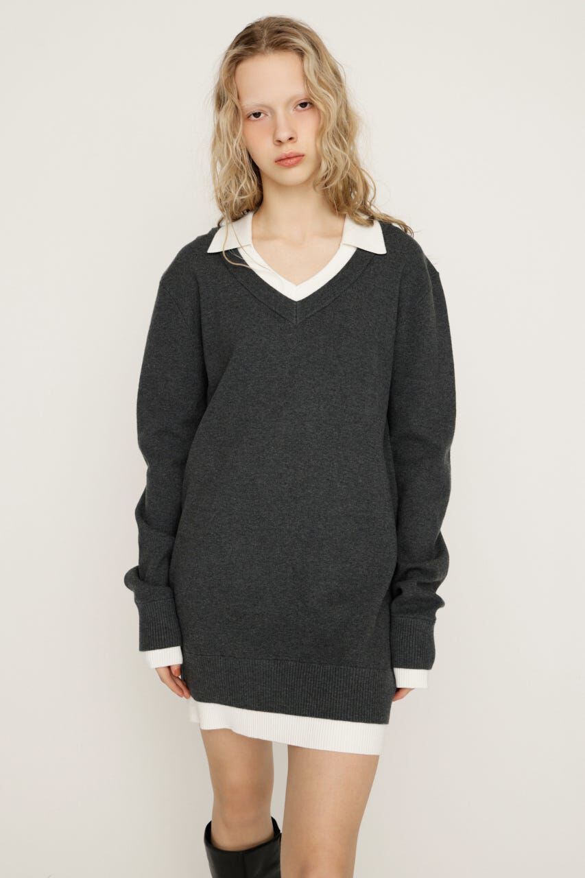 SLY「LAYERED V／N HG ワンピース」|ワンピース|T.GRY