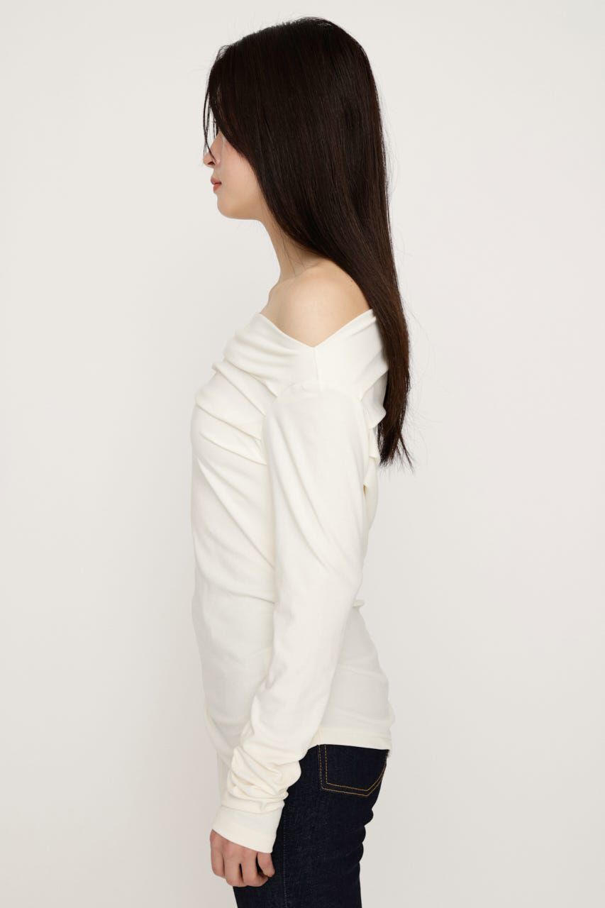 SLY「OFF SHOULDER TUCK トップス」|Tシャツ・カットソー|