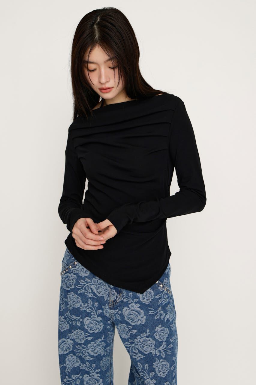 SLY「OFF SHOULDER TUCK トップス」|Tシャツ・カットソー|
