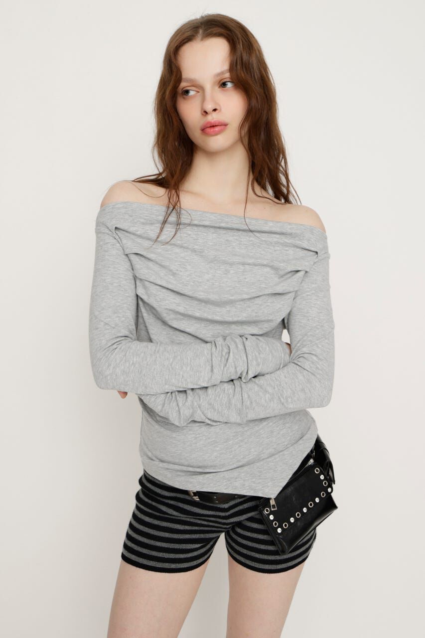 SLY「OFF SHOULDER TUCK トップス」|Tシャツ・カットソー|