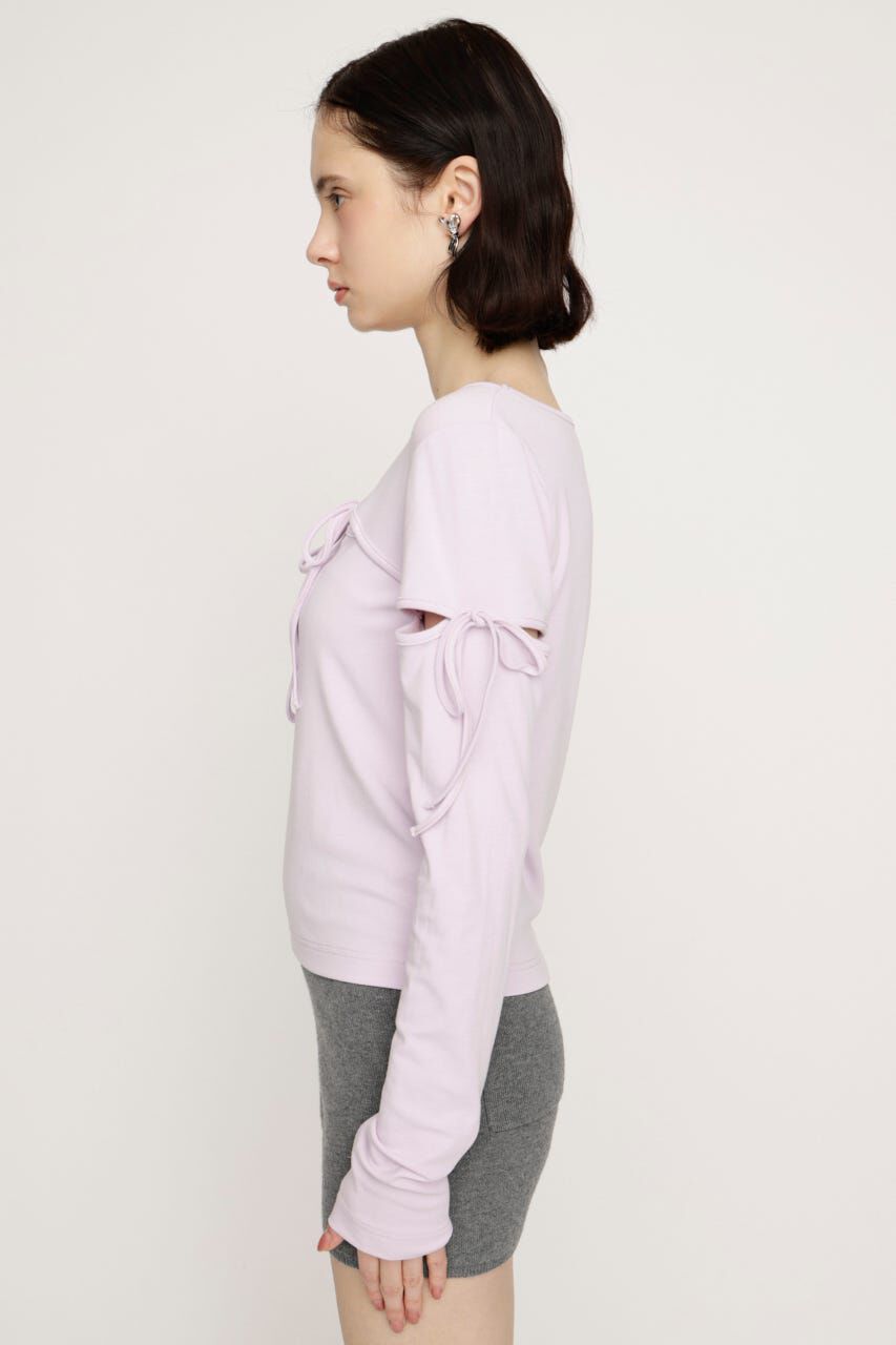 SLY「CUT OUT RIBBON トップス」|Tシャツ・カットソー|