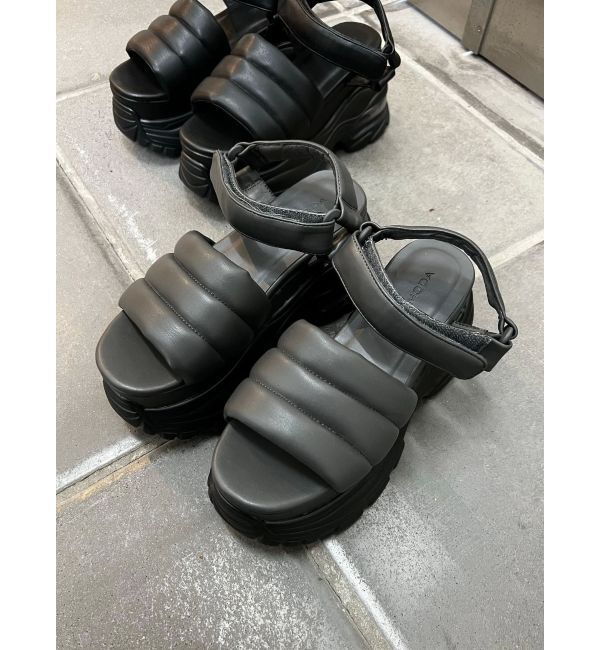 EMODA「エアバルキーソールパッファーサンダル」|サンダル|グレー