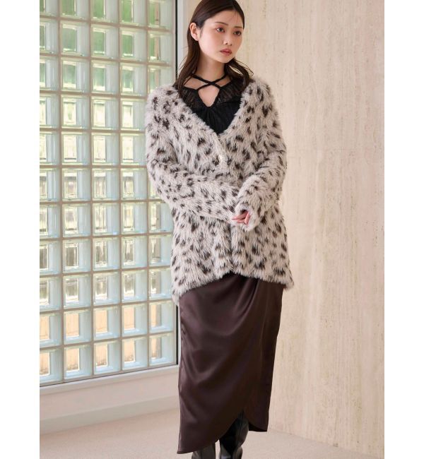 MERCURYDUO「ファーライクシャギーミドルカーディガン」|カーディガン|