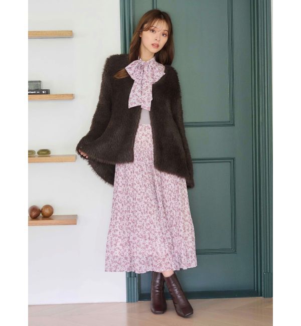 MERCURYDUO「ファーライクシャギーミドルカーディガン」|カーディガン|