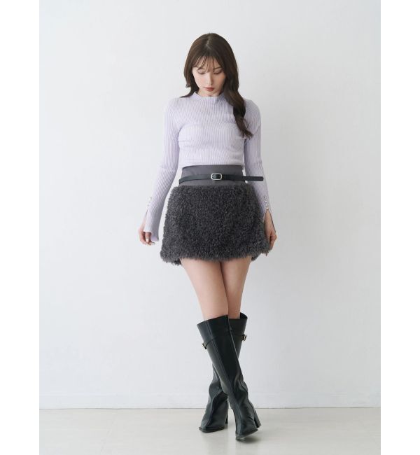 MERCURYDUO「フレアスリーブハイネックリブニット」|ニット・セーター|