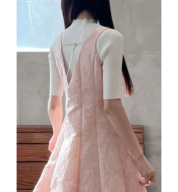 MERCURYDUO「ハーフスリーブリブニット」|ニット・セーター|