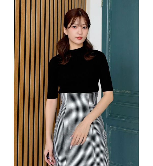 MERCURYDUO「ハーフスリーブリブニット」|ニット・セーター|