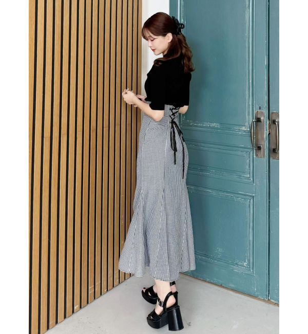 MERCURYDUO「ハーフスリーブリブニット」|ニット・セーター|