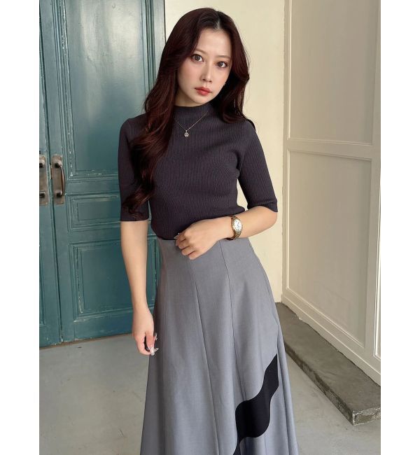MERCURYDUO「ハーフスリーブリブニット」|ニット・セーター|
