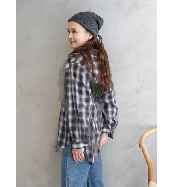 Ungrid「【展示会人気NO.1】チュールレイヤードルーズシャツ」|シャツ・ブラウス|